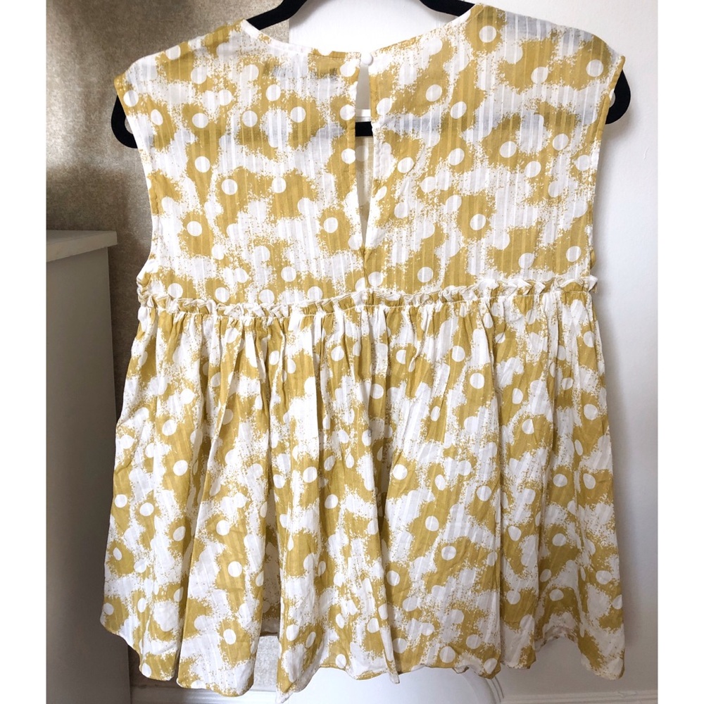NWT- INA Poka Dot Ruffle Peplum Blouse - Picture 3 of 7